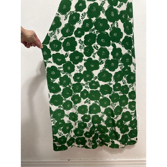 Donna Morgan Babydoll Maxi Dress 6 Green Floral Designer Summer Luxury Resort - Picture 4 of 13